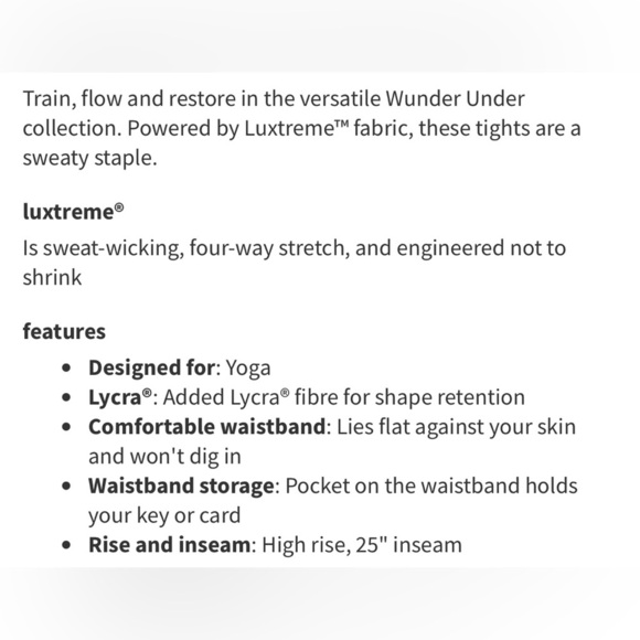 Lululemon Wunder Under High-Rise Tight 25" *Full-On Luxtreme- Size 2 - Picture 8 of 8